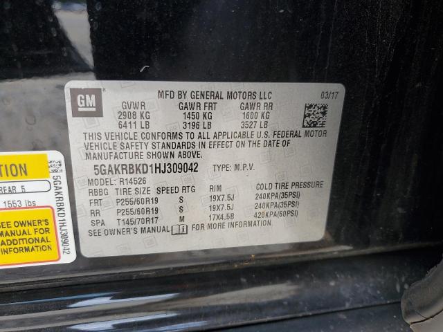 2017 BUICK ENCLAVE 5GAKRBKD1HJ309042