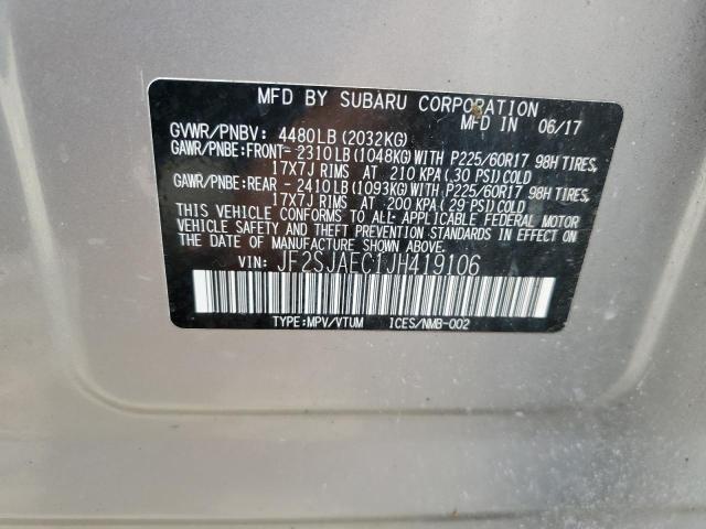 2018 SUBARU FORESTER 2 - JF2SJAEC1JH419106