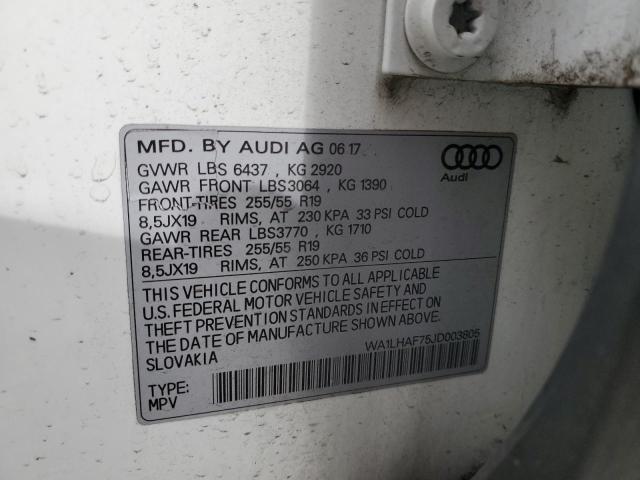 2018 AUDI Q7 PREMIUM WA1LHAF75JD003805