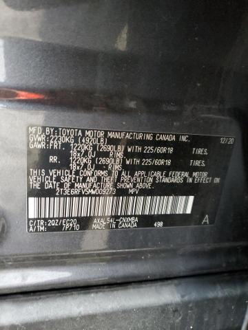 2021 TOYOTA RAV4 XSE 2T3E6RFV5MW009273