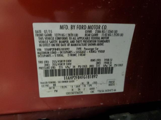 2015 FORD TAURUS LIM 1FAHP2F84FG181892