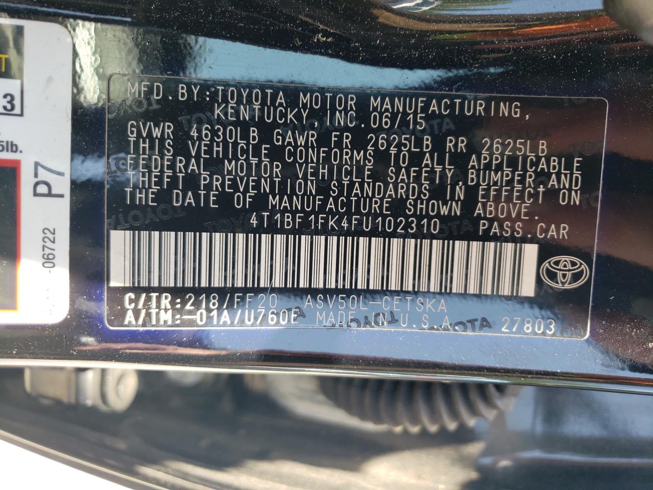 Toyota Camry le 2015