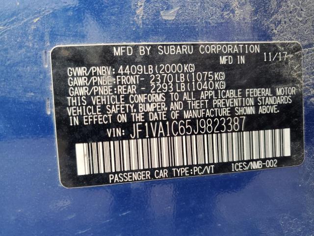 2018 SUBARU WRX PREMIU JF1VA1C65J9823387