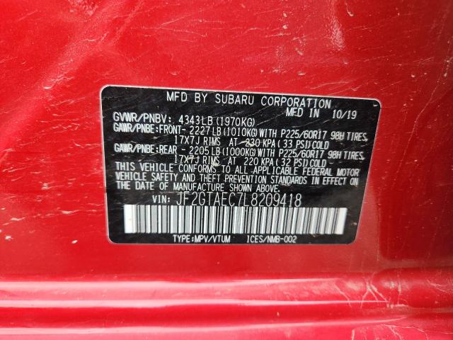 2020 SUBARU CROSSTREK JF2GTAEC7L8209418
