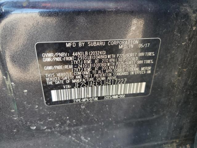 2018 SUBARU FORESTER 2 JF2SJAEC3JH417227