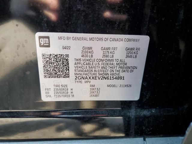2022 CHEVROLET EQUINOX PR 2GNAXXEV2N6154891