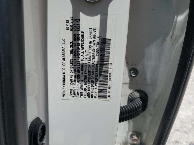 2019 HONDA RIDGELINE 5FPYK2F68KB004930