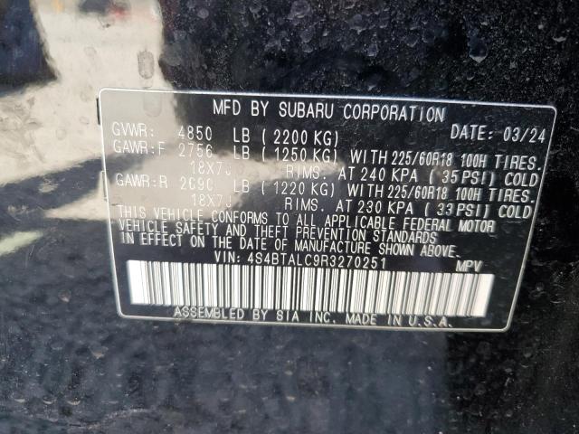 2024 SUBARU OUTBACK ON 4S4BTALC9R3270251