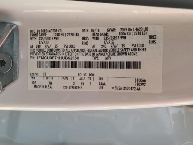 2017 FORD ESCAPE S 1FMCU0F71HUB62550