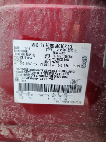 2016 FORD EDGE SPORT 2FMPK4AP1GBC67521