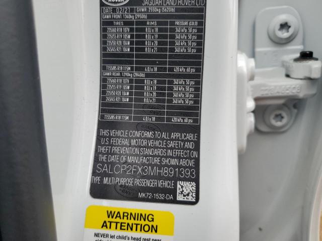 2021 LAND ROVER DISCOVERY SALCP2FX3MH891393