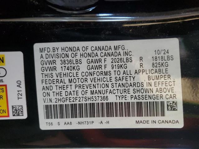 2025 HONDA CIVIC LX - 2HGFE2F27SH537366