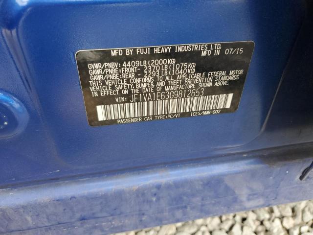 2016 SUBARU WRX PREMIU JF1VA1E63G9812653