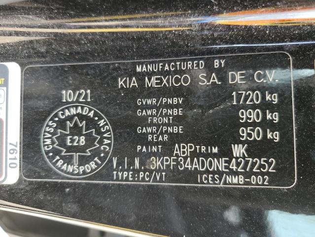 3KPF34AD0NE427252 2022 KIA FORTE