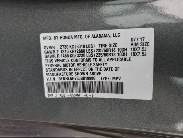 2018 HONDA ODYSSEY EX - 5FNRL6H73JB019986
