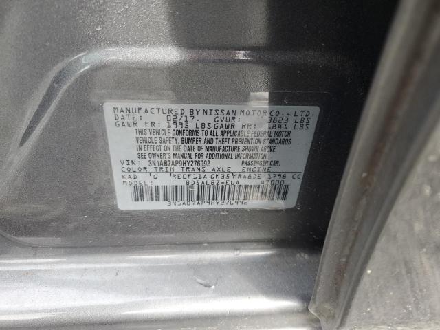 2017 NISSAN SENTRA S 3N1AB7AP9HY276992