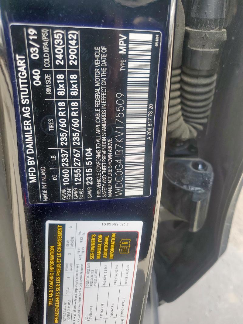 2019 MERCEDES-BENZ GLC 300 - WDC0G4JB7KV175509