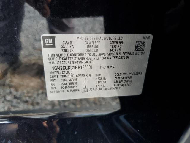2016 CHEVROLET SUBURBAN C 1GNSCGKC1GR186001