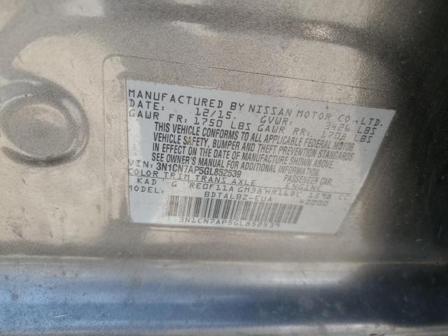 2016 NISSAN VERSA S - 3N1CN7AP5GL852539