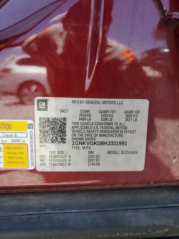 2017 CHEVROLET TRAVERSE L 1GNKVGKD8HJ331991
