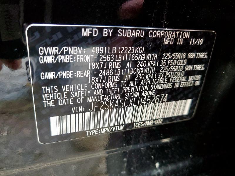 2020 SUBARU FORESTER L JF2SKASCXLH452674