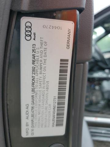 2017 AUDI A4 PREMIUM WAUENAF45HN012731