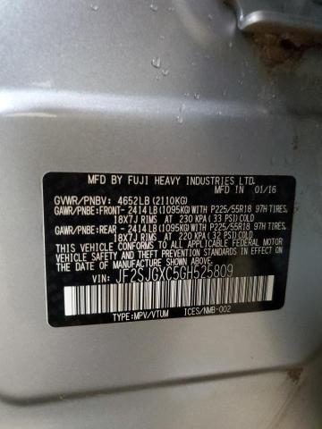 2016 SUBARU FORESTER 2 JF2SJGXC5GH525809