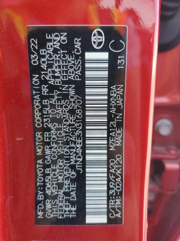 2022 TOYOTA COROLLA SE JTND4MBE3N3168707