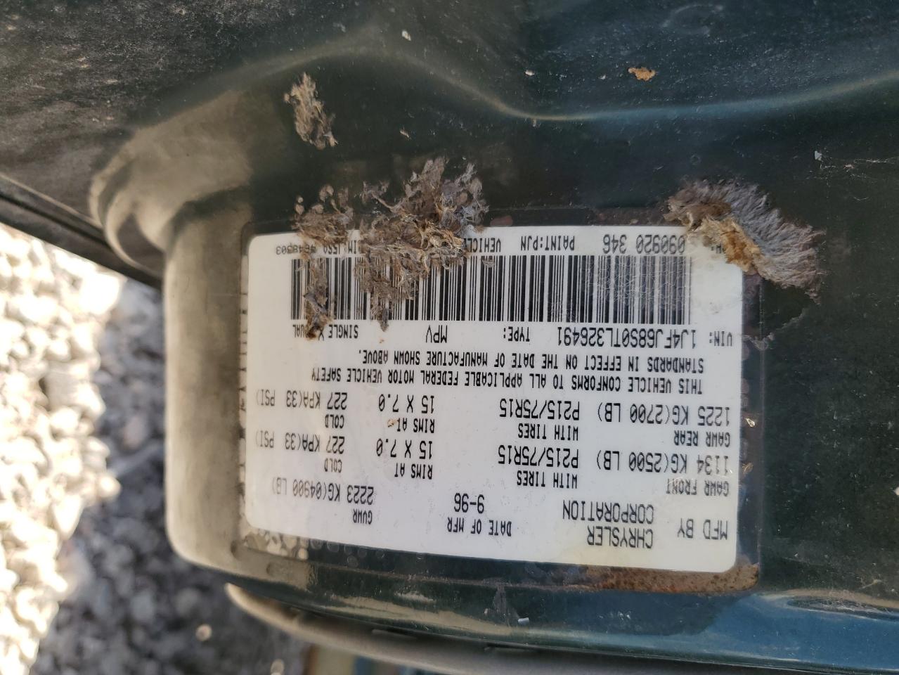 Lot #3233986129 1996 JEEP CHEROKEE S