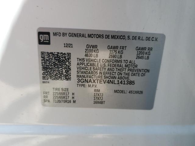 2022 CHEVROLET EQUINOX LT - 3GNAXTEV4NL141385