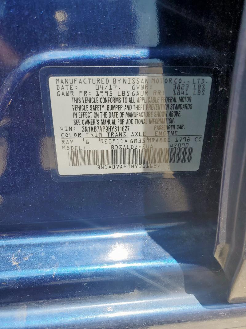 2017 NISSAN SENTRA S - 3N1AB7AP9HY311627
