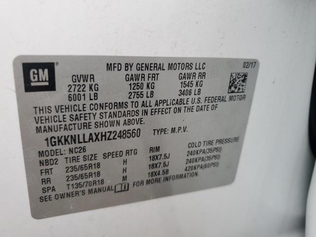 2017 GMC ACADIA SLE 1GKKNLLAXHZ248560