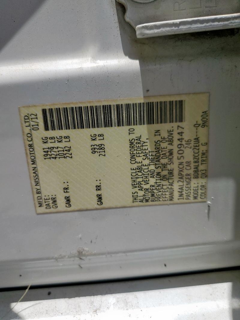 2012 NISSAN ALTIMA BAS #3221731218