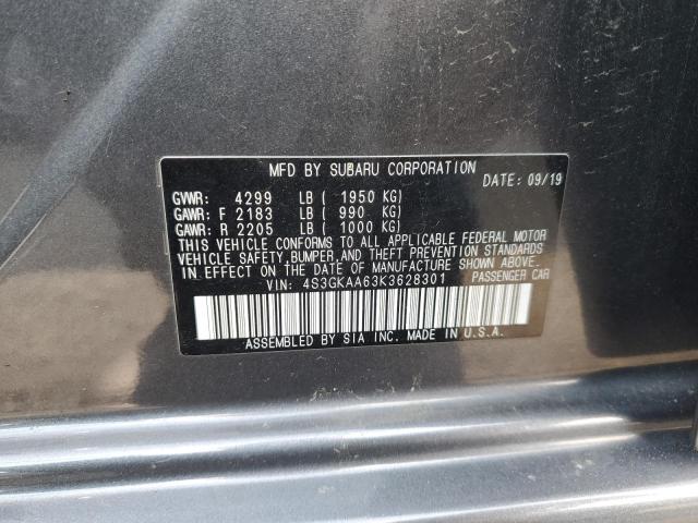 2019 SUBARU IMPREZA 4S3GKAA63K3628301