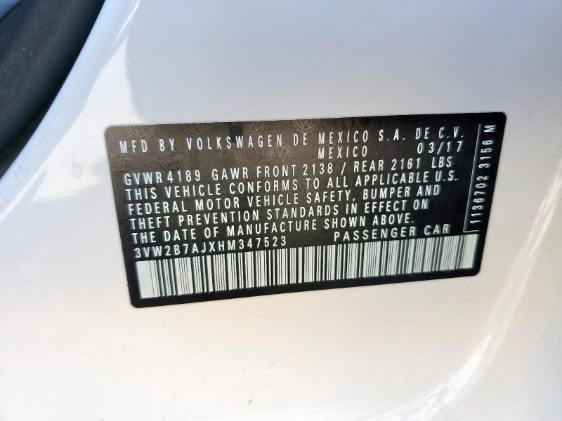 2017 VOLKSWAGEN JETTA S - 3VW2B7AJXHM347523