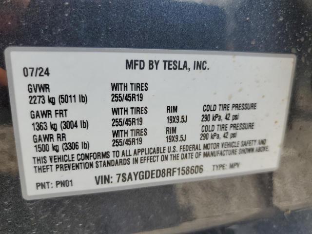 2024 TESLA MODEL Y - 7SAYGDED8RF158606