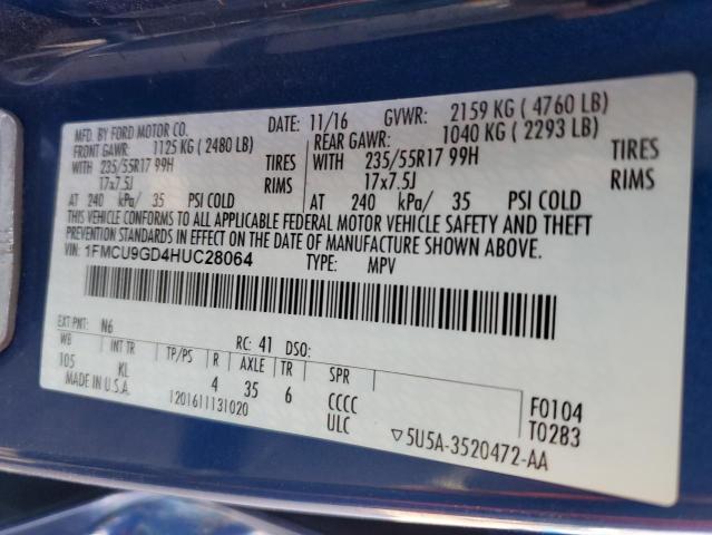 2017 FORD ESCAPE SE 1FMCU9GD4HUC28064