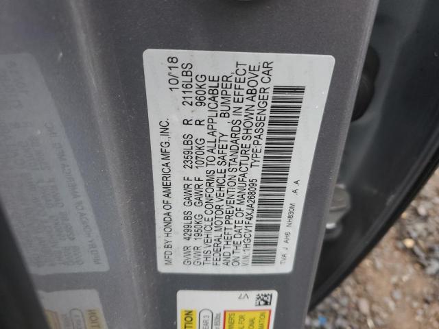 2018 HONDA ACCORD EX 1HGCV1F4XJA268095
