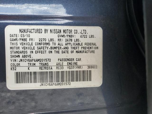 2010 INFINITI G37 BASE - JN1CV6AP4AM201572