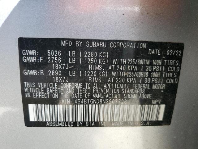 2022 SUBARU OUTBACK LI 4S4BTGND8N3207726