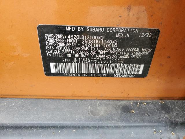 2022 SUBARU WRX PREMIU JF1VBAF60N9032229