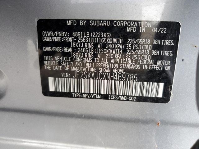 2022 SUBARU FORESTER S - JF2SKAJCXNH469785