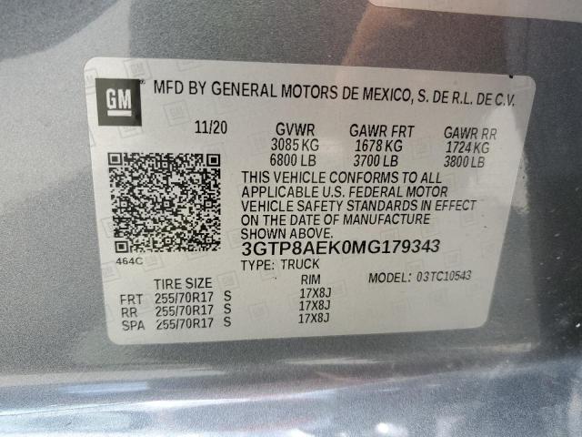 2021 GMC SIERRA C15 3GTP8AEK0MG179343