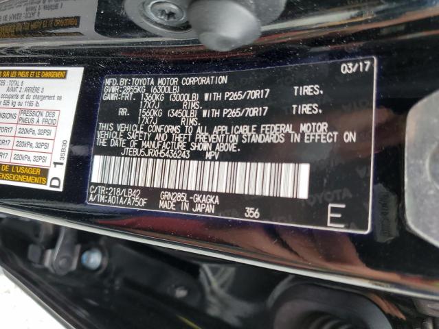 2017 TOYOTA 4RUNNER SR JTEBU5JRXH5436243