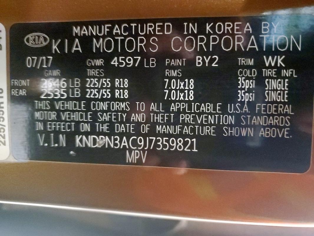 2018 KIA SPORTAGE E - KNDPN3AC9J7359821