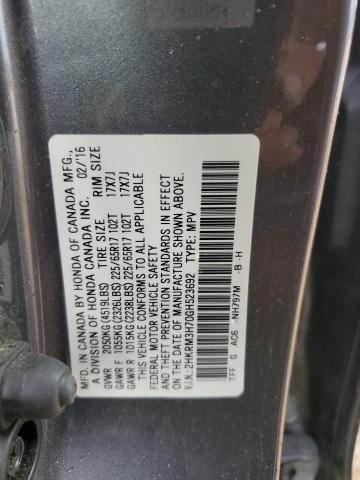 2016 HONDA CR-V EXL - 2HKRM3H70GH523692