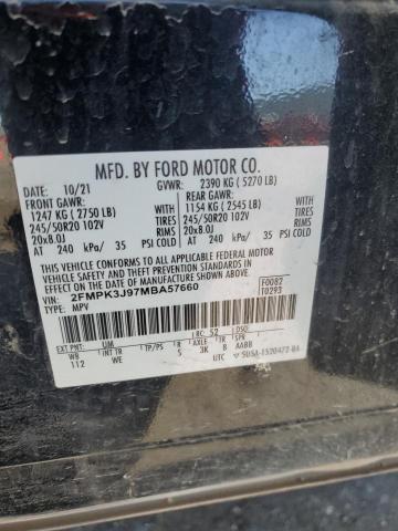 2021 FORD EDGE SEL 2FMPK3J97MBA57660