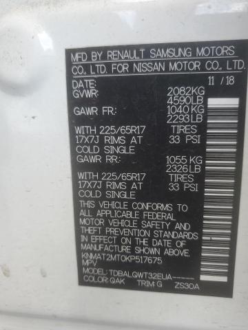 2019 NISSAN ROGUE S - KNMAT2MT0KP517675