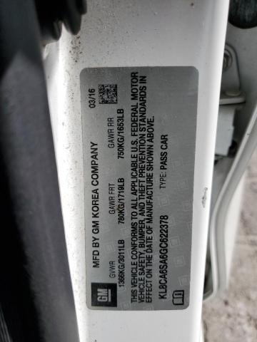 2016 CHEVROLET SPARK LS KL8CA6SA6GC622378