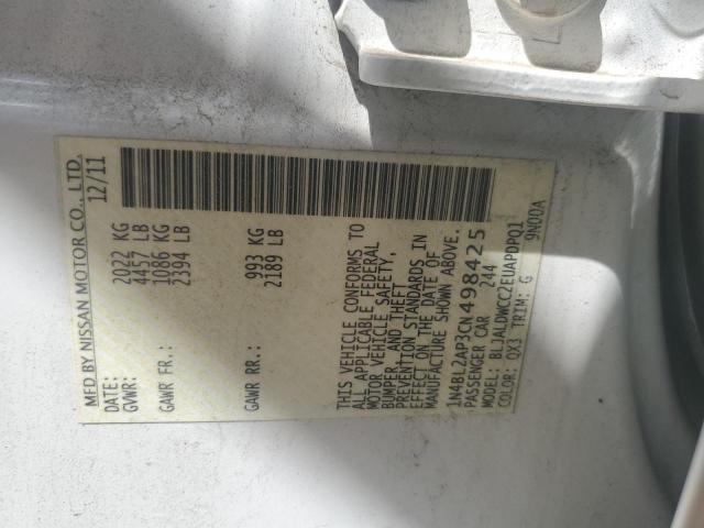 2012 NISSAN ALTIMA SR - 1N4BL2AP3CN498425